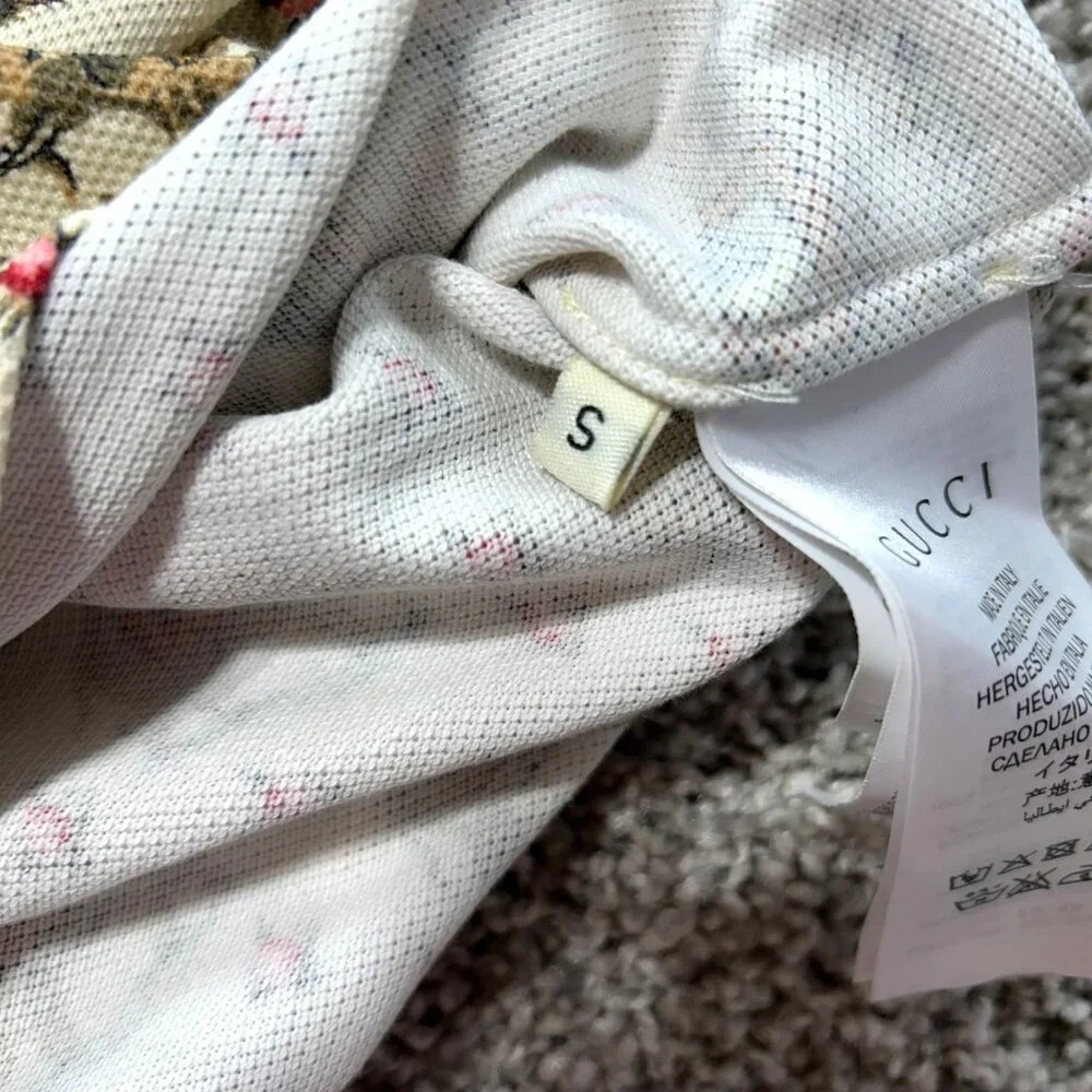 Gucci Mens Sz Small Elephant Print Polo Shirt
